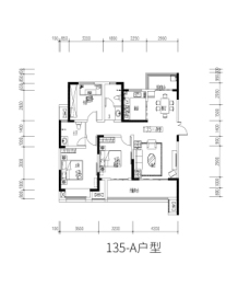 建业尊府3室2厅1厨2卫建面135.00㎡