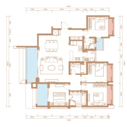 云上观邸4室2厅1厨3卫建面157.08㎡