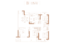 金地·珑悦湾3室2厅1厨2卫建面120.00㎡