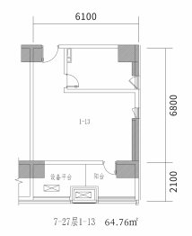 南湖峯汇建面64.00㎡