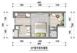 蒸水湾·悦公馆1室1卫建面25.00㎡