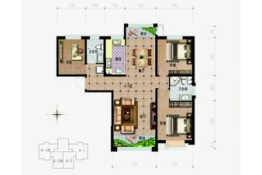 兴隆和畅苑3室2厅1厨2卫建面131.64㎡