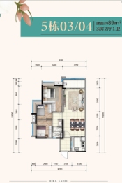 得天和苑3室2厅1厨1卫建面89.00㎡