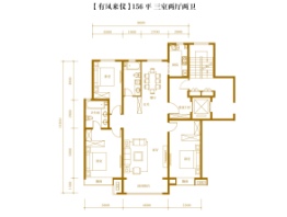 中朵·海昕华府3室2厅1厨2卫建面156.00㎡