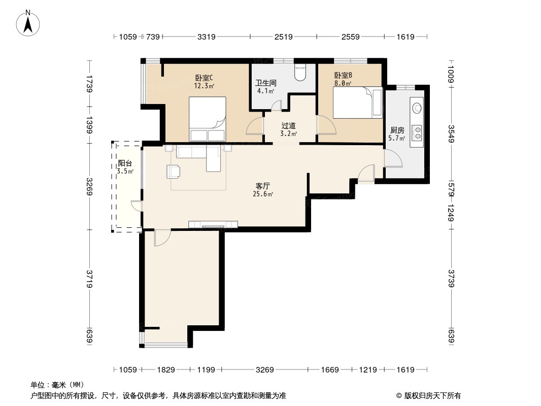 户型图1/2