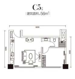 华府悦璟建面56.00㎡