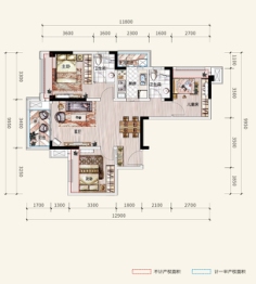 西双楠漫里3室2厅1厨2卫建面89.10㎡