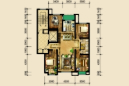 城投奥文公馆4室2厅1厨2卫建面156.00㎡