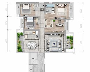 电建地产洺悦锦园 4室2厅 南