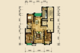 城投奥文公馆3室2厅1厨2卫建面143.00㎡