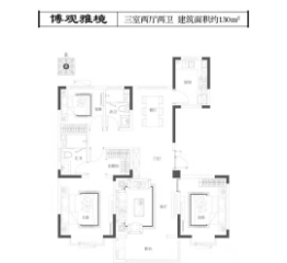 旭辉银盛泰·博观山悦3室2厅1厨2卫建面130.00㎡