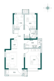 和泓·瀚文府3室2厅1厨1卫建面89.00㎡