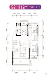 涡阳名邦·锦绣年华3室2厅1厨1卫建面112.00㎡