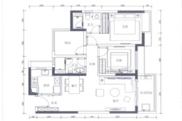 华润置地·悦里2室2厅1厨2卫建面95.00㎡