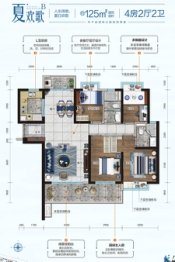 合浦碧桂园·四季假日4室2厅1厨2卫建面125.00㎡