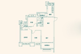 恒大悦珑湾3室2厅1厨2卫建面124.00㎡