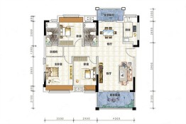 祥兴江畔花园3室2厅1厨2卫建面117.00㎡