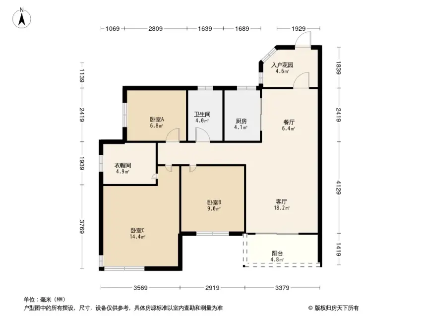 凤岭南 精装三房 首付140万 买龙胤凤凰城 三房朝南户型 随时看