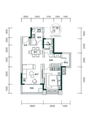 惠阳雅居乐花园1室1厅1厨1卫建面73.00㎡