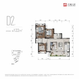 人居悦云庭3室2厅1厨2卫建面122.00㎡