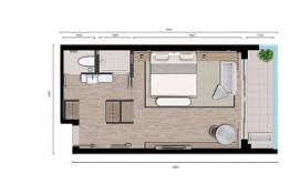 卓越御山海1室1厨1卫建面61.00㎡