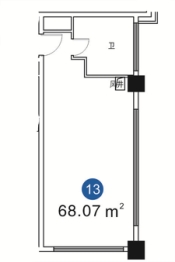 开利星空城市公馆1室1厅1厨1卫建面68.07㎡