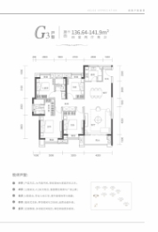 奥山经开澎湃城4室2厅1厨2卫建面136.64㎡