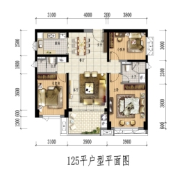 雅居乐·山海郡3室2厅1厨2卫建面125.00㎡