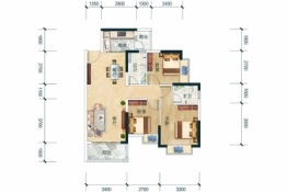 天麟八号公馆3室2厅1厨2卫建面96.00㎡