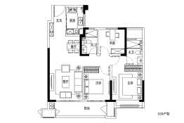 华盛·品樾公馆3室2厅1厨2卫建面106.00㎡