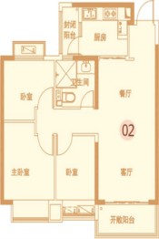 兰考恒大帝景3室2厅1厨1卫建面102.49㎡