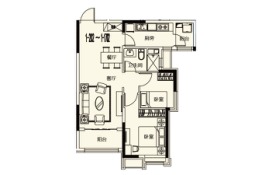 大庆恒大御湖庄园2室2厅1卫建面85.00㎡