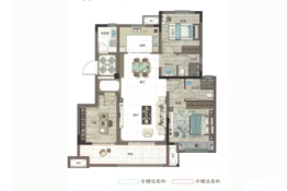 华地紫御府3室2厅1厨2卫建面110.00㎡