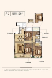 溪上华庭4室2厅1厨2卫建面128.00㎡