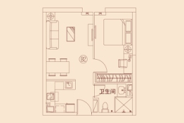 恒大时代广场1室1厅1厨1卫建面67.66㎡