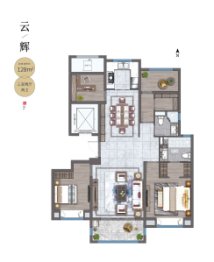 北大资源颐和翡翠府3室2厅1厨2卫建面128.00㎡