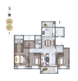 北大资源颐和翡翠府4室2厅1厨2卫建面144.00㎡