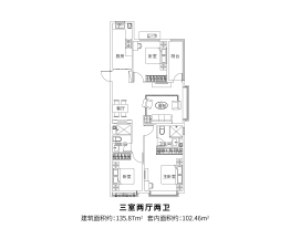 莱芜恒大金碧天下3室2厅1厨2卫建面135.87㎡