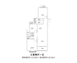 莱芜恒大金碧天下3室2厅1厨1卫建面113.95㎡