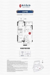 恒大健康城2室2厅1卫建面75.74㎡