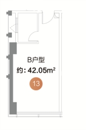 润和国际广场1室1厅1厨1卫建面42.05㎡