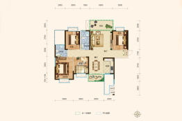 馨一·云城壹号4室2厅1厨2卫建面141.91㎡