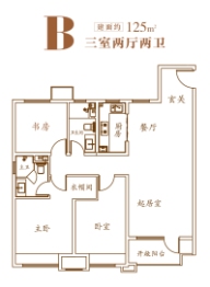 旭辉银盛泰博观御品3室2厅1厨2卫建面125.00㎡