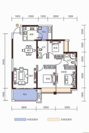 悦江府3室2厅1厨2卫建面100.26㎡