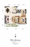 建面约91.38平米户型