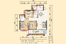 万和大院3室2厅1厨2卫建面118.01㎡