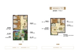 卢舍小镇4室2厅1厨3卫建面77.81㎡