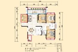 万和大院3室2厅1厨2卫建面113.02㎡