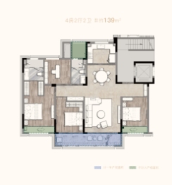 世茂栖棠誉湾4室2厅1厨2卫建面139.00㎡