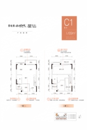 碧桂园山湖城·星钻1室2厅1厨2卫建面109.00㎡